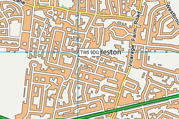 TW5 9DG map - OS VectorMap District (Ordnance Survey)
