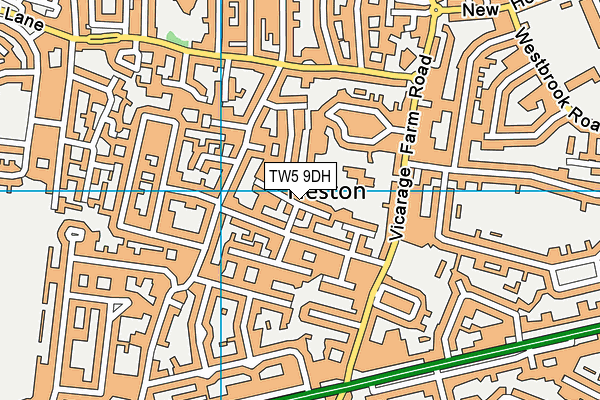 TW5 9DH map - OS VectorMap District (Ordnance Survey)