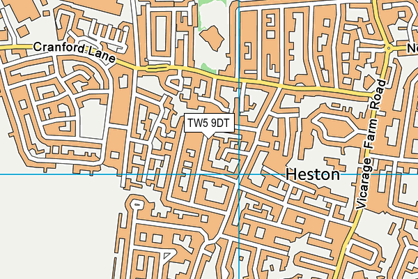 TW5 9DT map - OS VectorMap District (Ordnance Survey)