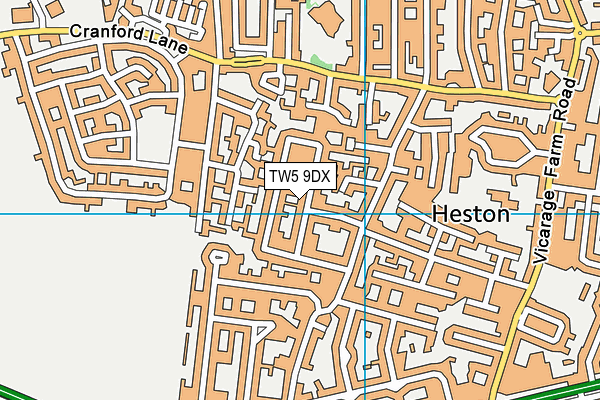 TW5 9DX map - OS VectorMap District (Ordnance Survey)