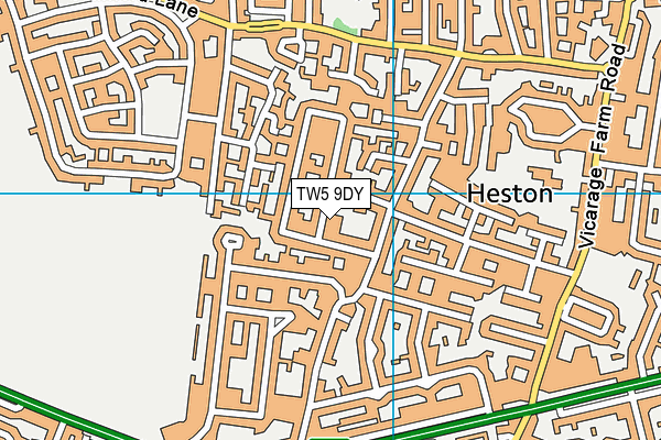 TW5 9DY map - OS VectorMap District (Ordnance Survey)