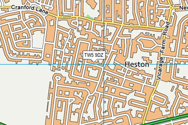 TW5 9DZ map - OS VectorMap District (Ordnance Survey)