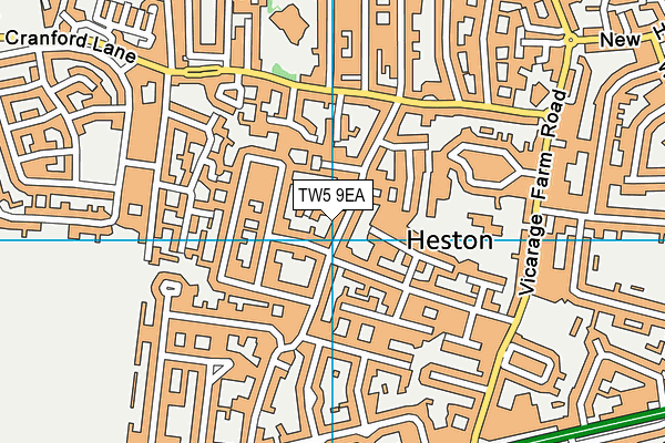 TW5 9EA map - OS VectorMap District (Ordnance Survey)