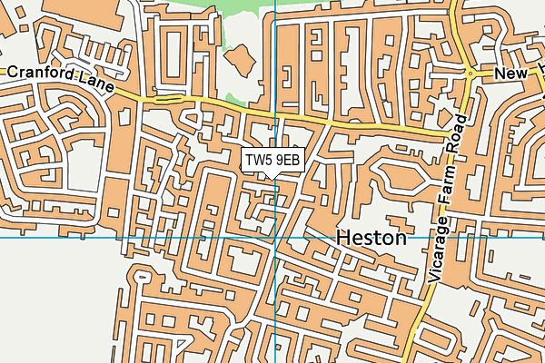 TW5 9EB map - OS VectorMap District (Ordnance Survey)