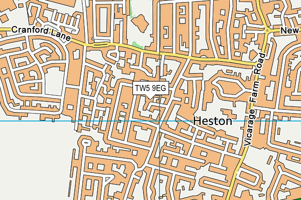 TW5 9EG map - OS VectorMap District (Ordnance Survey)