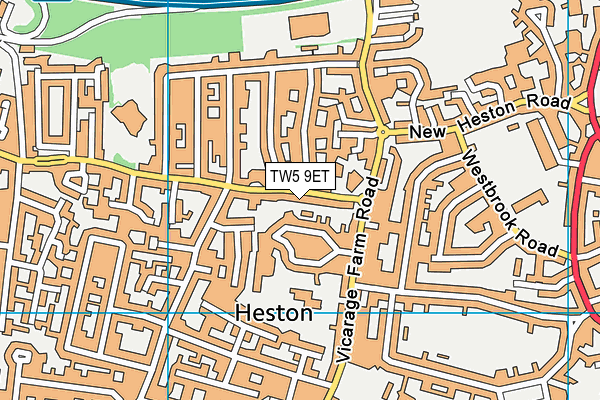 TW5 9ET map - OS VectorMap District (Ordnance Survey)