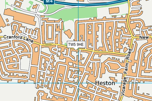 TW5 9HE map - OS VectorMap District (Ordnance Survey)