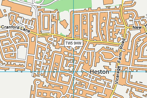 TW5 9HW map - OS VectorMap District (Ordnance Survey)