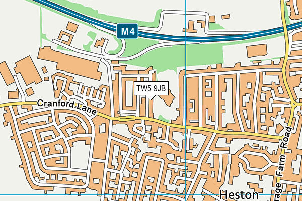 TW5 9JB map - OS VectorMap District (Ordnance Survey)