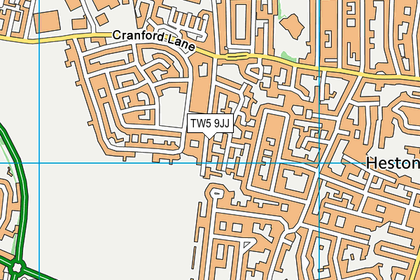 TW5 9JJ map - OS VectorMap District (Ordnance Survey)