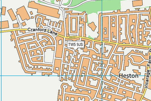 TW5 9JS map - OS VectorMap District (Ordnance Survey)