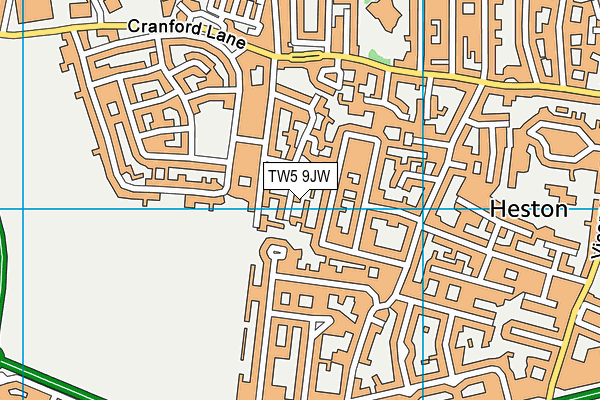 TW5 9JW map - OS VectorMap District (Ordnance Survey)