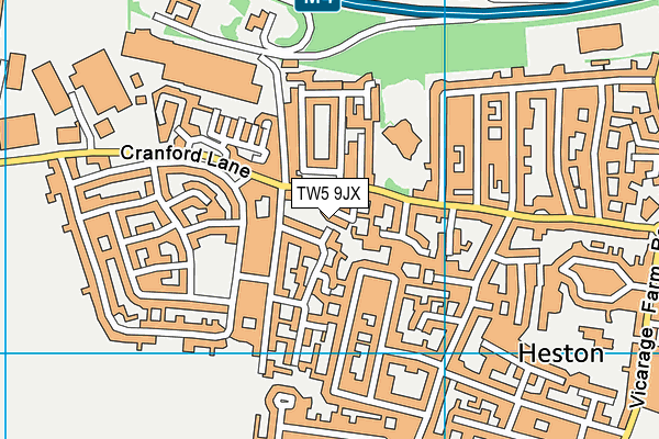 TW5 9JX map - OS VectorMap District (Ordnance Survey)