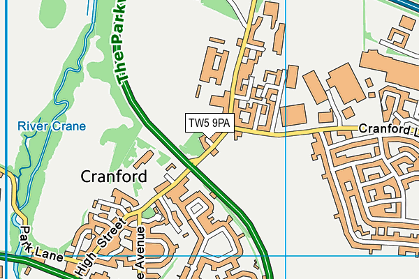 TW5 9PA map - OS VectorMap District (Ordnance Survey)