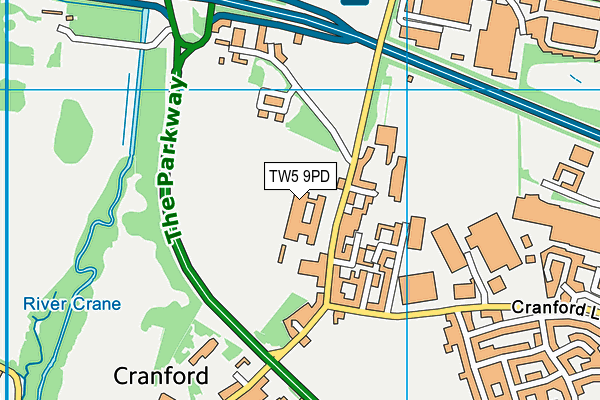 TW5 9PD map - OS VectorMap District (Ordnance Survey)