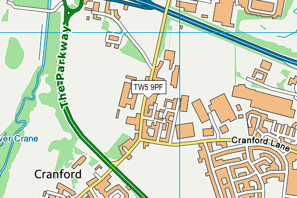TW5 9PF map - OS VectorMap District (Ordnance Survey)