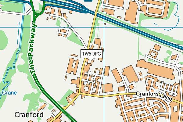 TW5 9PG map - OS VectorMap District (Ordnance Survey)