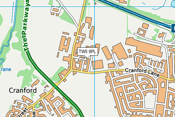 TW5 9PL map - OS VectorMap District (Ordnance Survey)