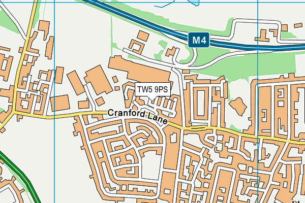 TW5 9PS map - OS VectorMap District (Ordnance Survey)