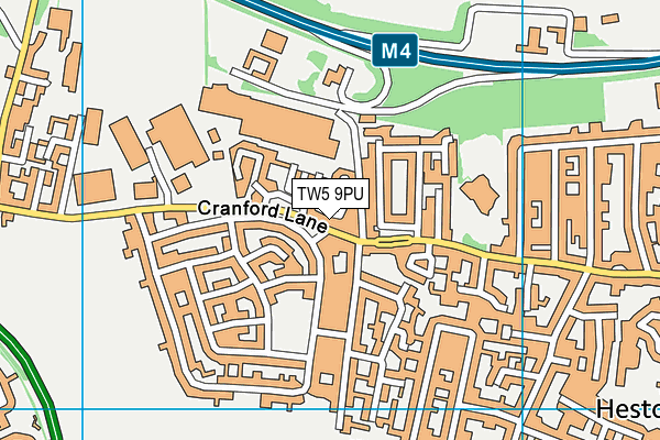 TW5 9PU map - OS VectorMap District (Ordnance Survey)