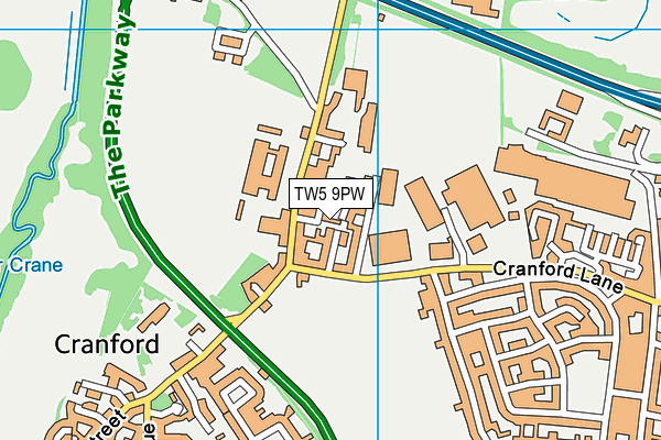 TW5 9PW map - OS VectorMap District (Ordnance Survey)