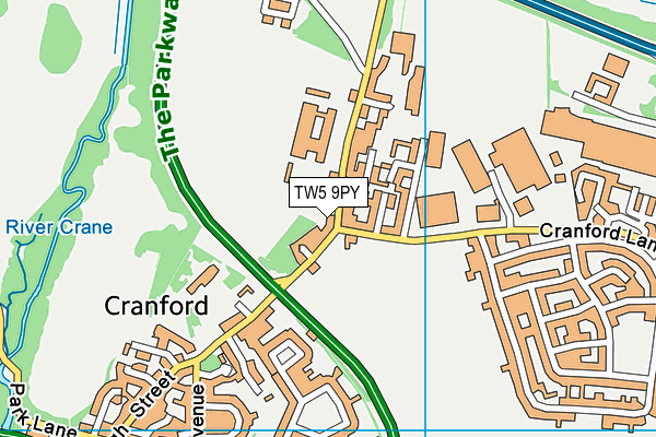 TW5 9PY map - OS VectorMap District (Ordnance Survey)