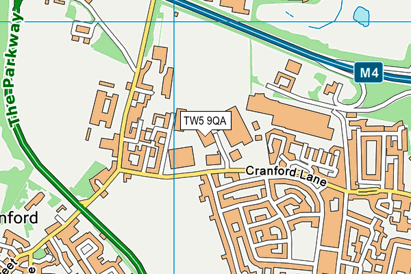TW5 9QA map - OS VectorMap District (Ordnance Survey)