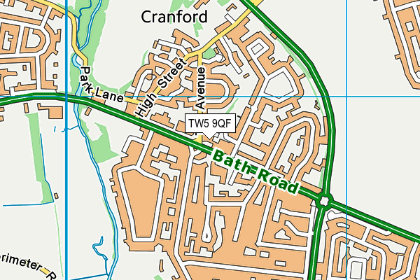 TW5 9QF map - OS VectorMap District (Ordnance Survey)