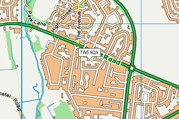 TW5 9QX map - OS VectorMap District (Ordnance Survey)