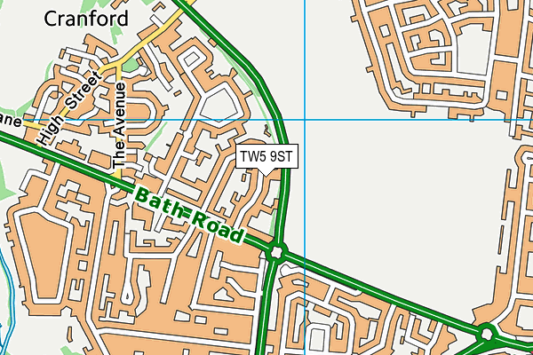 TW5 9ST map - OS VectorMap District (Ordnance Survey)