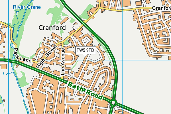TW5 9TD map - OS VectorMap District (Ordnance Survey)
