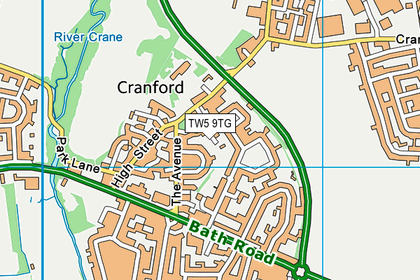 TW5 9TG map - OS VectorMap District (Ordnance Survey)