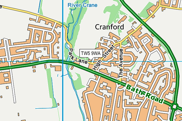 Avenue Park (Hounslow) map (TW5 9WA) - OS VectorMap District (Ordnance Survey)