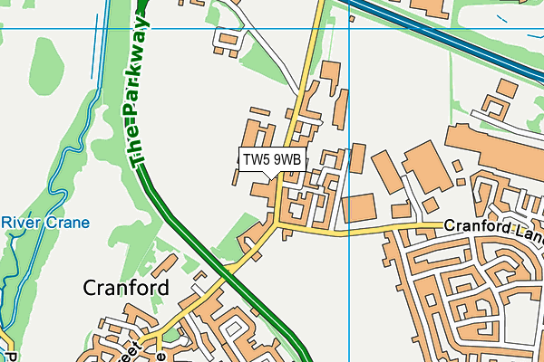 TW5 9WB map - OS VectorMap District (Ordnance Survey)