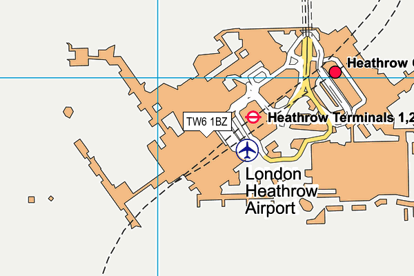 TW6 1BZ map - OS VectorMap District (Ordnance Survey)