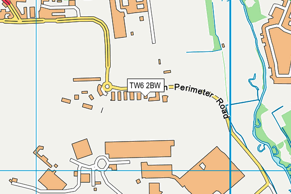 TW6 2BW map - OS VectorMap District (Ordnance Survey)