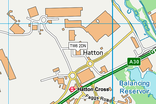 TW6 2DN map - OS VectorMap District (Ordnance Survey)