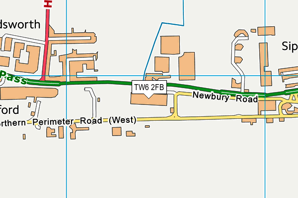 TW6 2FB map - OS VectorMap District (Ordnance Survey)
