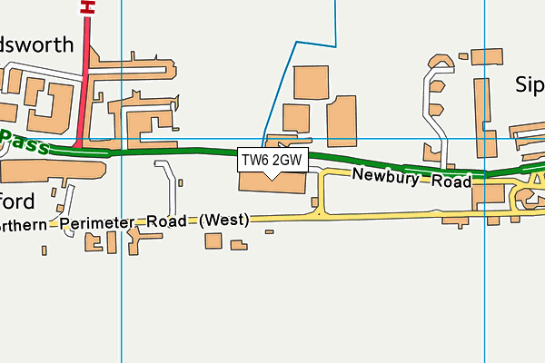 TW6 2GW map - OS VectorMap District (Ordnance Survey)