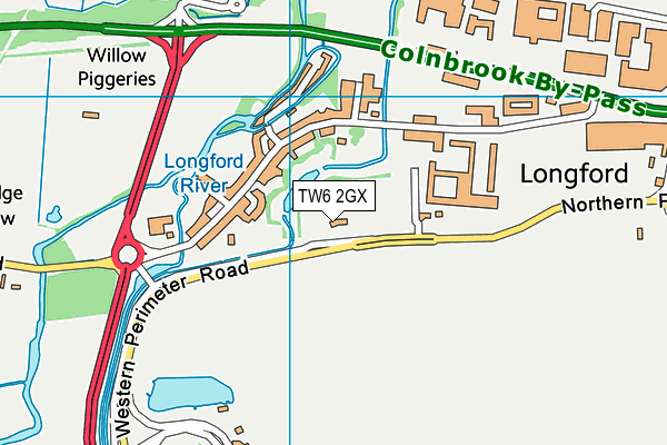 TW6 2GX map - OS VectorMap District (Ordnance Survey)