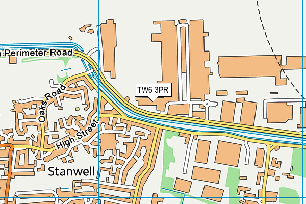 TW6 3PR map - OS VectorMap District (Ordnance Survey)