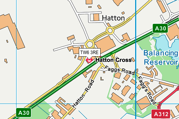 TW6 3RE map - OS VectorMap District (Ordnance Survey)