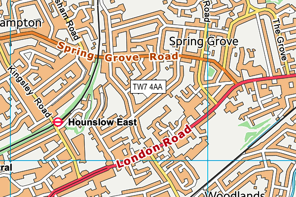 TW7 4AA map - OS VectorMap District (Ordnance Survey)