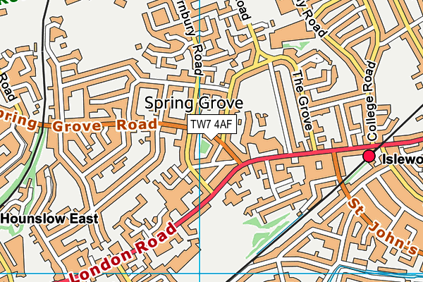 TW7 4AF map - OS VectorMap District (Ordnance Survey)