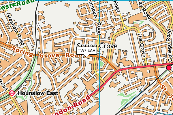 TW7 4AH map - OS VectorMap District (Ordnance Survey)