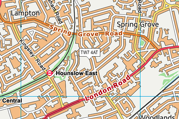 TW7 4AT map - OS VectorMap District (Ordnance Survey)