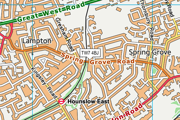 TW7 4BJ map - OS VectorMap District (Ordnance Survey)