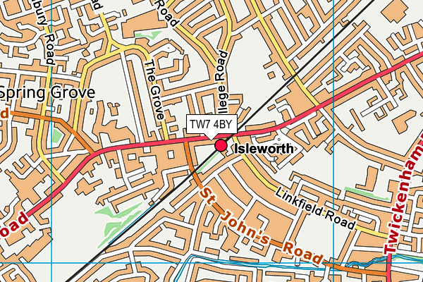 TW7 4BY map - OS VectorMap District (Ordnance Survey)