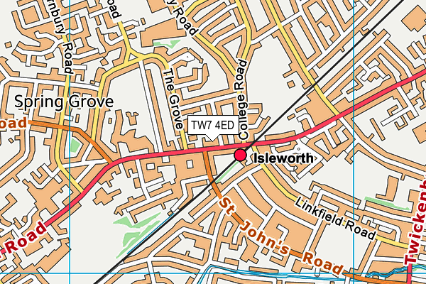 TW7 4ED map - OS VectorMap District (Ordnance Survey)