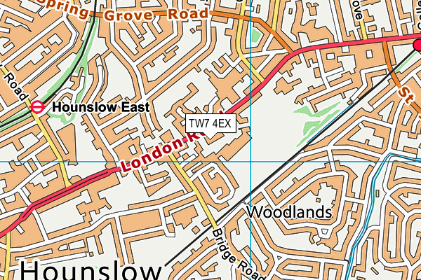 TW7 4EX map - OS VectorMap District (Ordnance Survey)